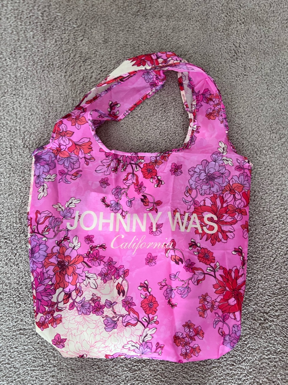 Johnny Was Pink Floral Foldable Tote